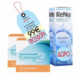 PureVision 2 for Astigmatism x 2 + RENU